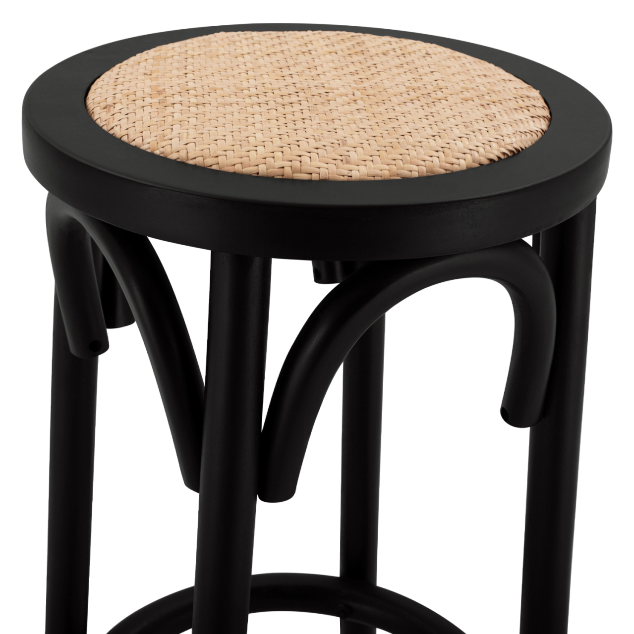 Wooden stool from beech wood black wuth mat 36'x70xm HM8751.02 [5]
