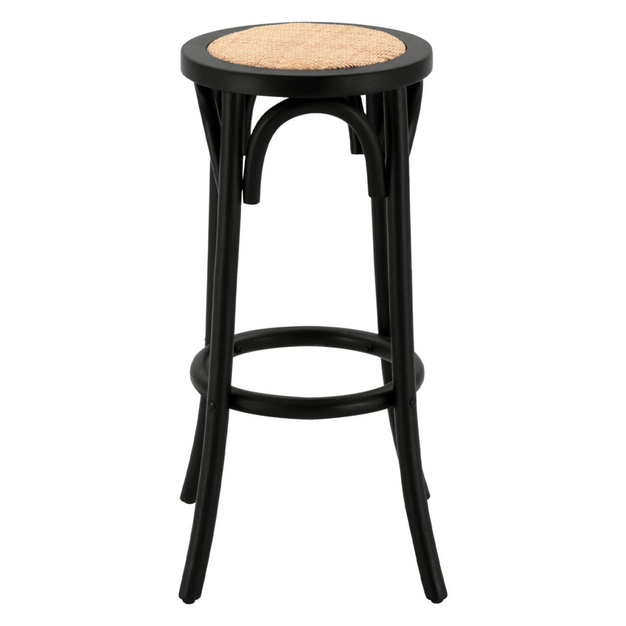 Wooden stool from beech wood black wuth mat 36'x70xm HM8751.02 [3]