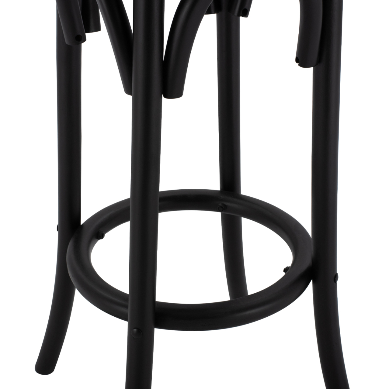 Wooden stool from beech wood black wuth mat 36'x70xm HM8751.02 [6]