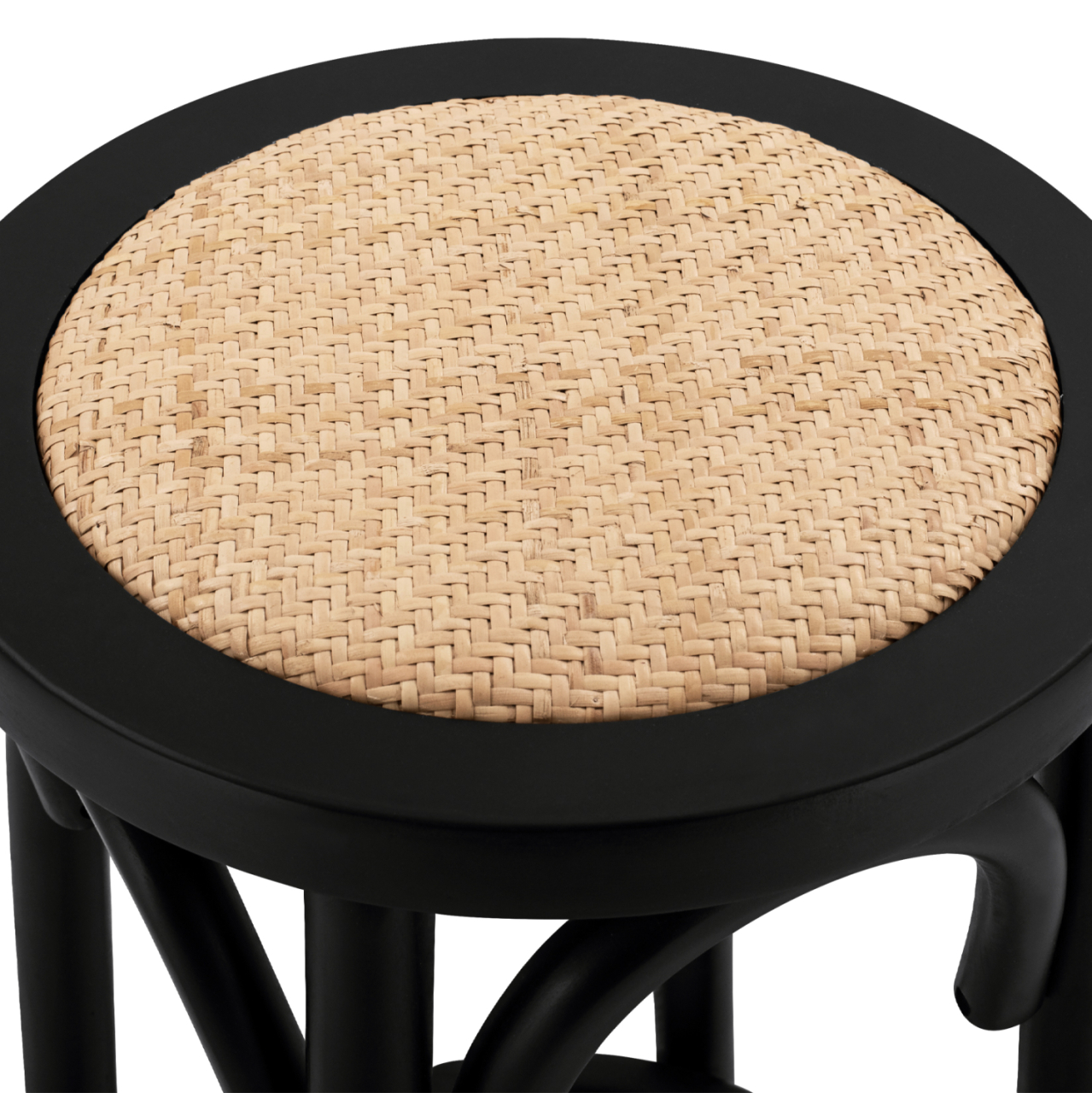 Wooden stool from beech wood black wuth mat 36'x70xm HM8751.02 [7]