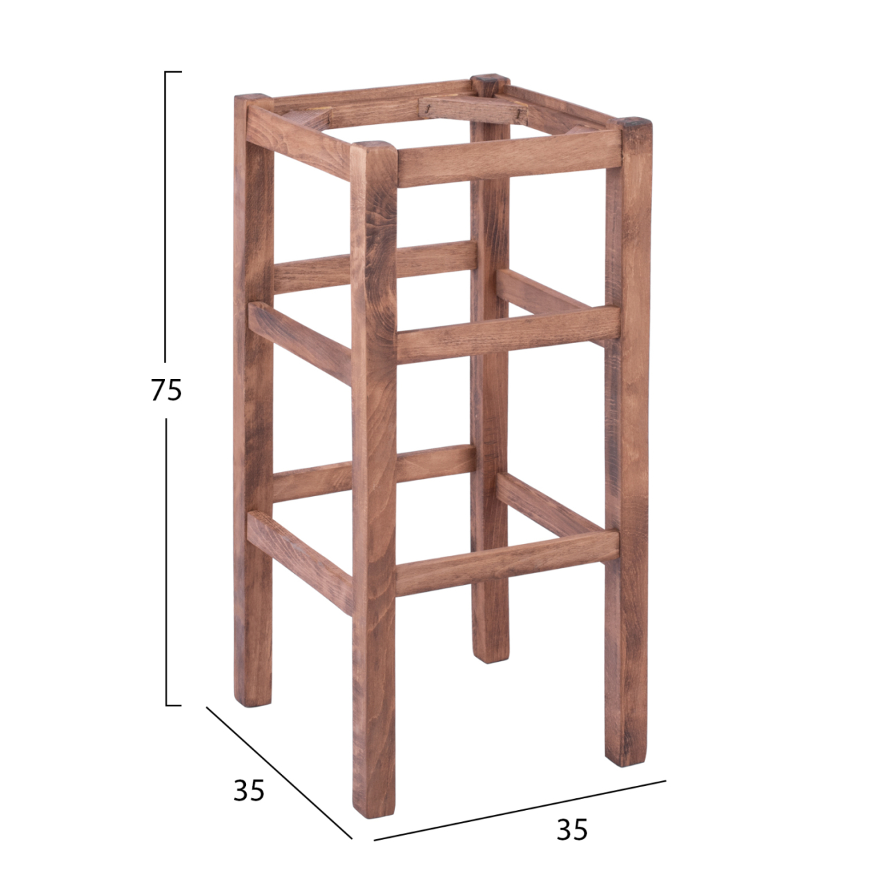 WOODEN STOOL WITHOUT BACK IN WALNUT HM5583.01 [2]