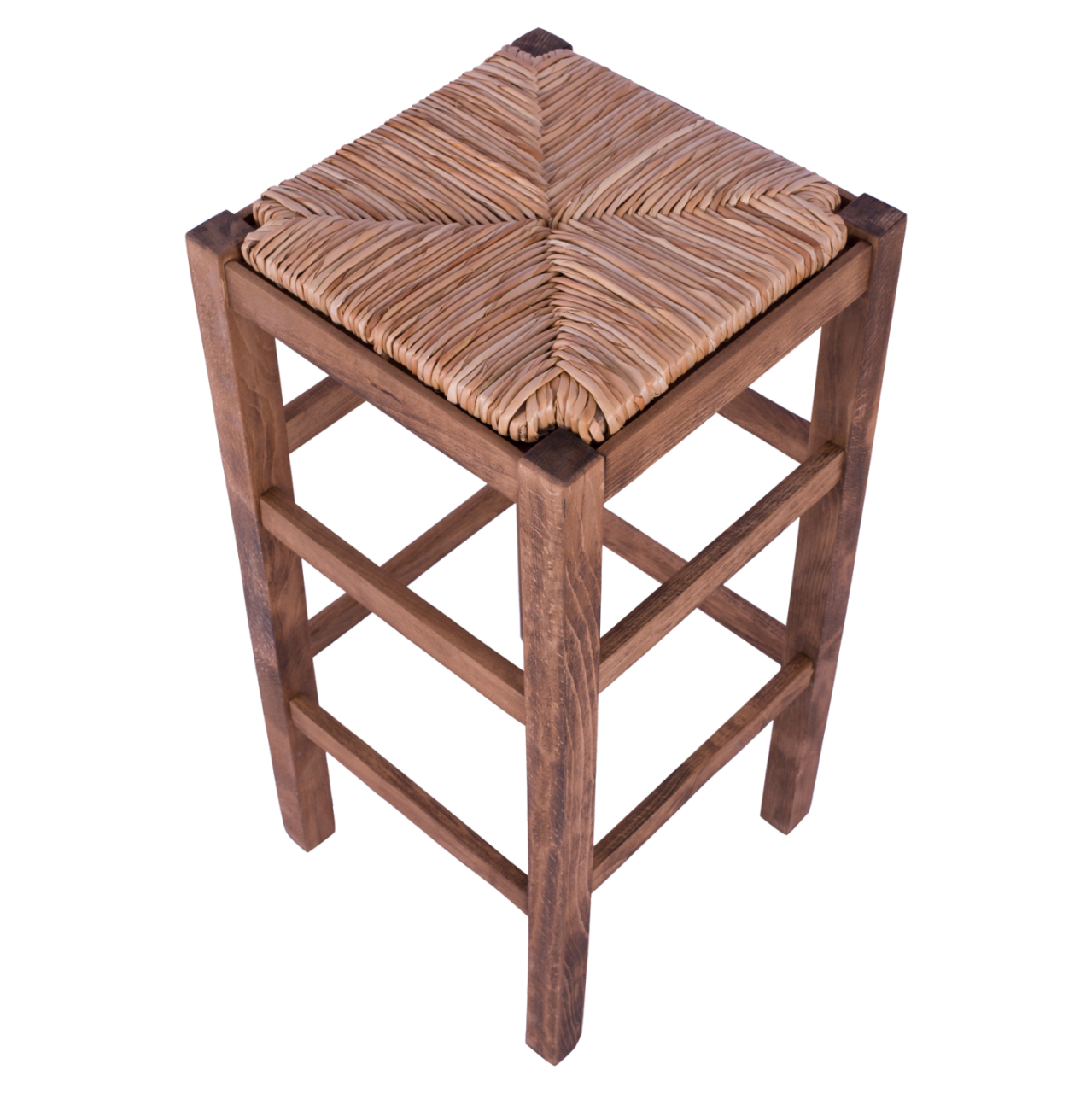 Wooden stool without back with straw HM10378.01 [5]