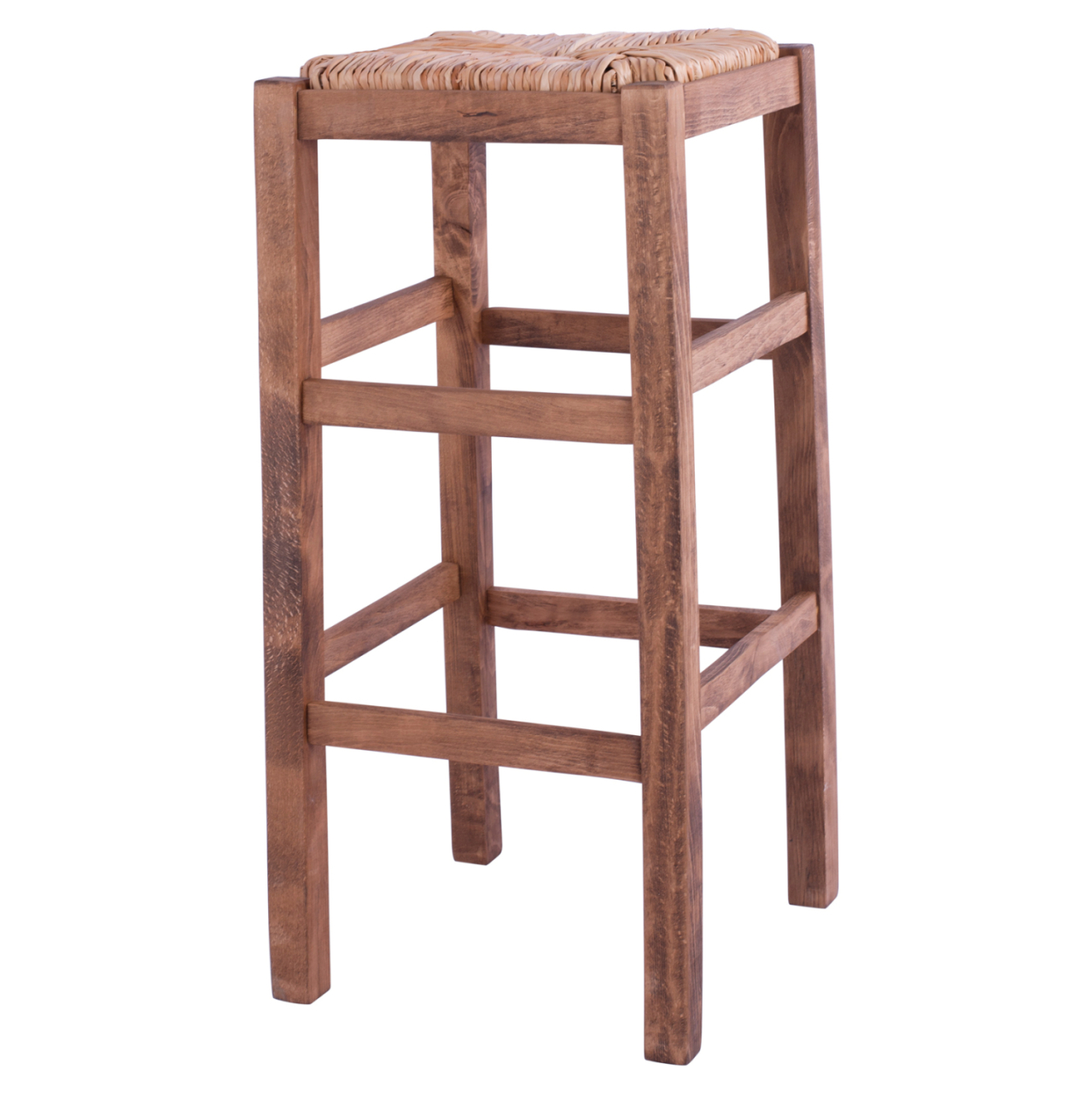 Wooden stool without back with straw HM10378.01 [4]