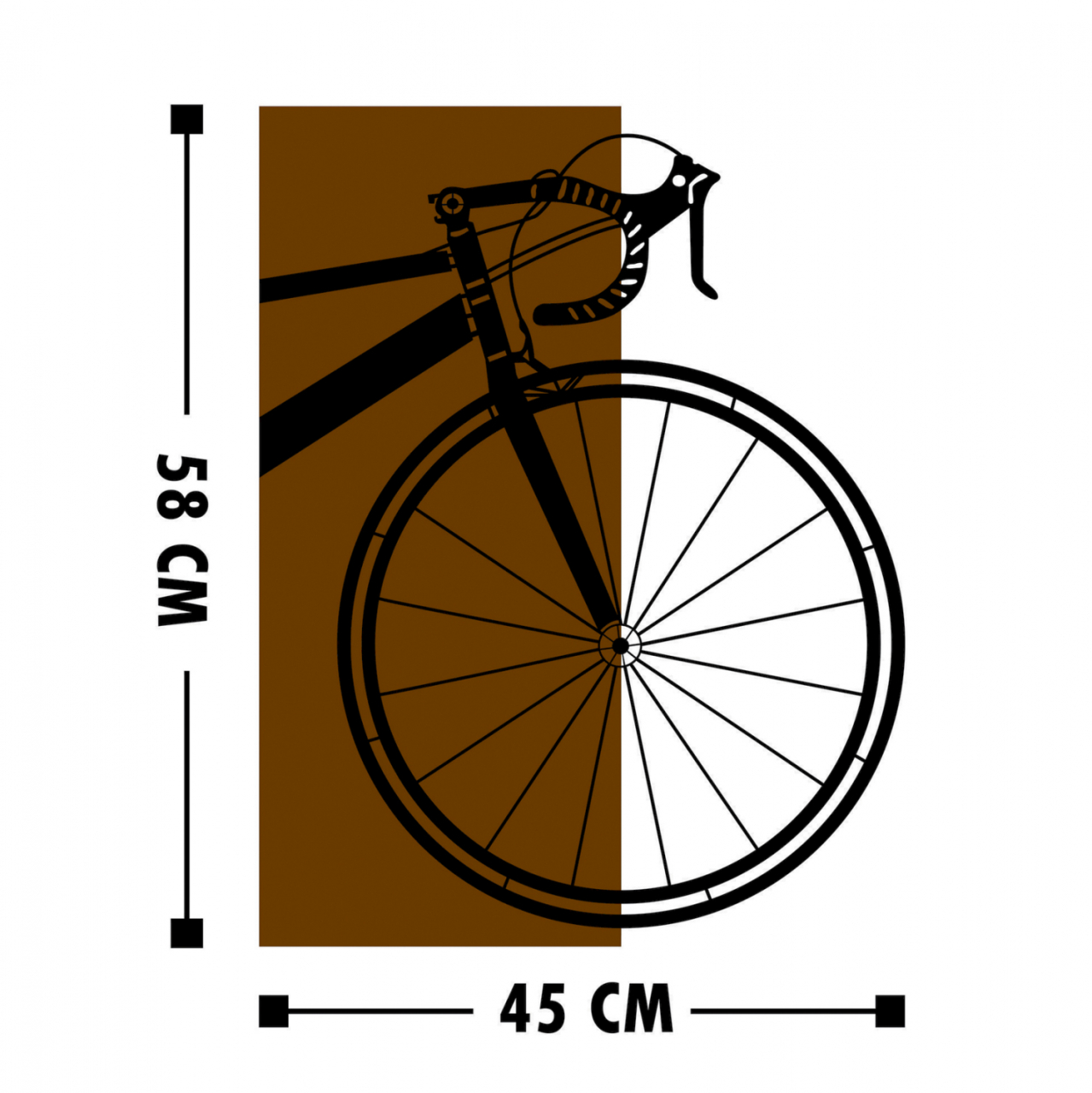WOODEN WALL DECORATION WITH METALLIC BICYCLE 45X58 HM7224 [2]