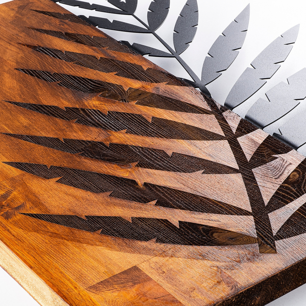 WOODEN WALL DECORATION WITH METALLIC LEAF 50X58 HM7225 [4]