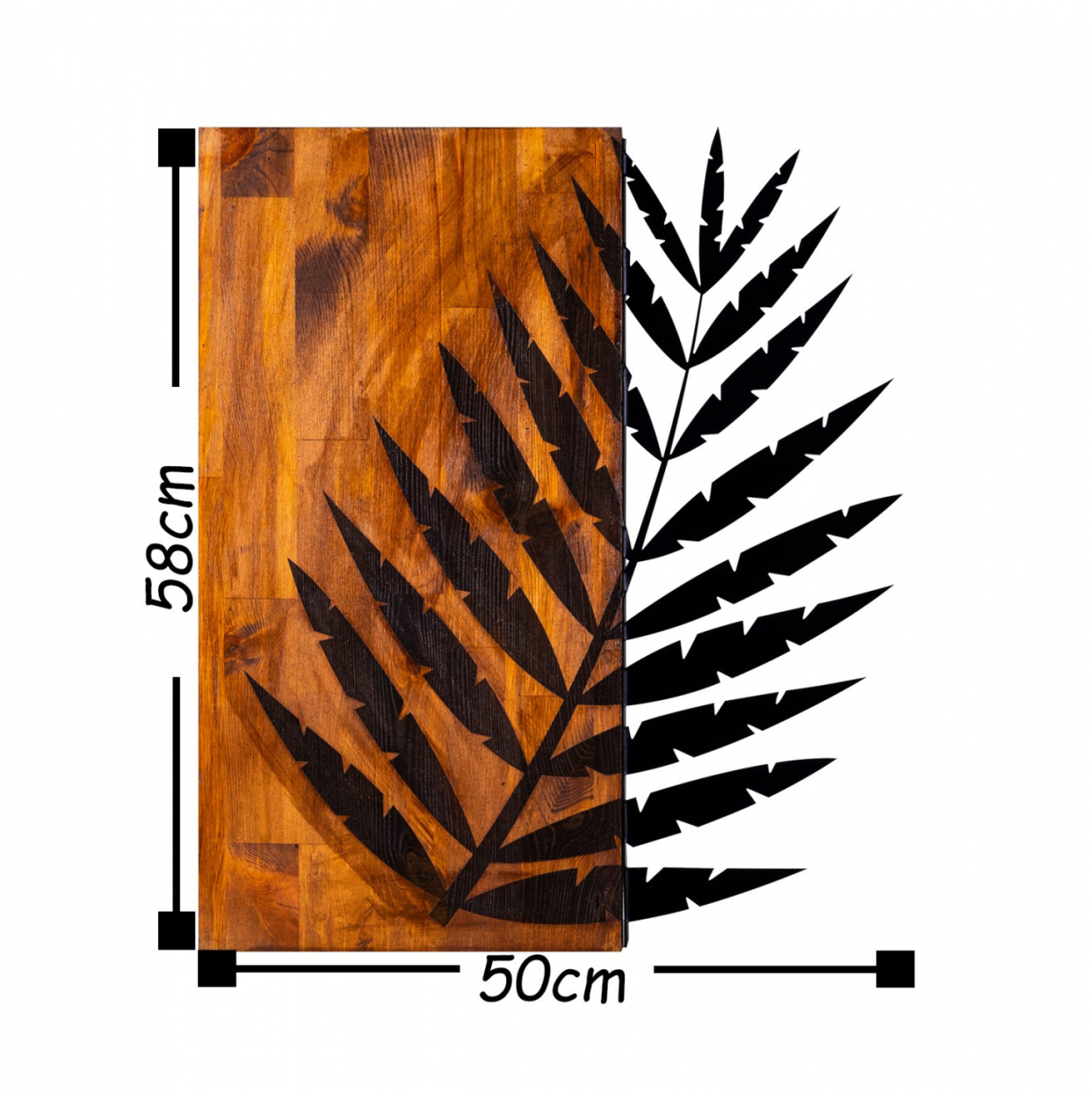 WOODEN WALL DECORATION WITH METALLIC LEAF 50X58 HM7225 [2]