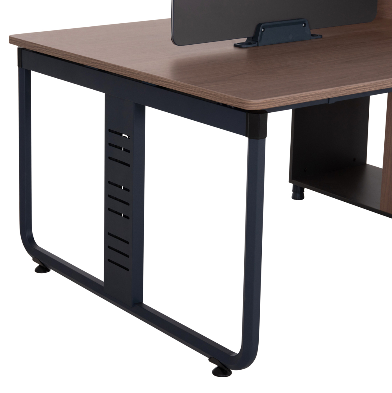 WORKSTATION 4-SEATER MAVIX HM2158 MELAMINE-METAL IN GREY/WALNUT 280x123x110Hcm. [9]