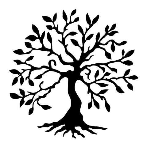 Decoratiuni de perete - 100% METALLIC WALL DECORATION WITH BLACK TREE HM7208 60x60 cm.