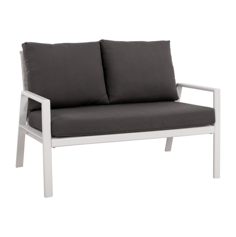 Canapele - 2 Seater Sofa Aluminum HM5561.01 White with pillows