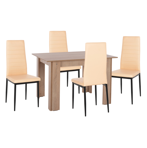 Interior - ΣΕΤ ΤΡΑΠΕΖΑΡΙΑΣ 5ΤΜΧ HM11908 ΤΡΑΠΕΖΙ 110x80εκ. and 4 ΚΑΡΕΚΛΕΣ LADY K/D ΜΟΚΑ ΑΝΟΙΧΤΟ ΚΡΕΜ