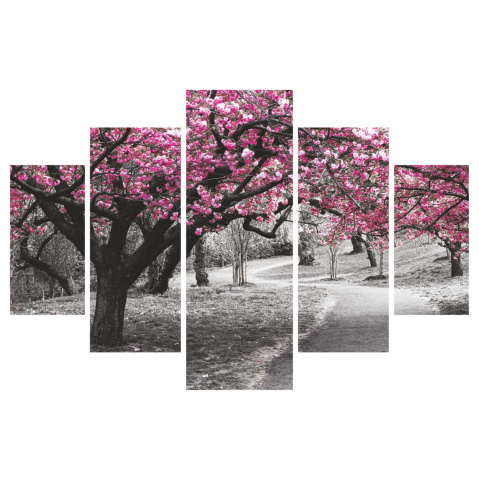 Tablouri pe panza / Canvas - 5 PCS MDF PAINTING BLOOMING TREE 82Χ56x3 HM7207.04