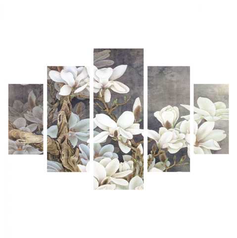 Decoratiuni - 5 PCS MDF PAINTING MAGNOLIA KOBUS HM7207.01 82X56x0,3 cm.