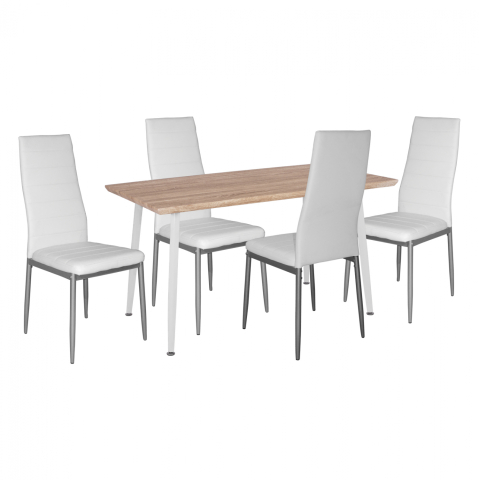 Interior - ΣΕΤ 5ΤΜΧ ΤΡΑΠΕΖΙ SONAMA and ΚΑΡΕΚΛΕΣ ΜΕΤΑΛΙΚΕΣ LADY ΛΕΥΚΟ ΧΡΩΜΑ HM11027.01