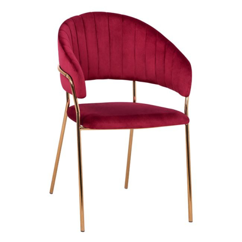 Interior - 6 Velvet Bordeaux color with gold frame 55x50x82cm