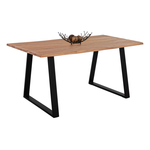 Interior - ACACIA DINING TABLE HM8500.11 SOLID ACACIA WITH BLACK LEGS 160X90X76H CM