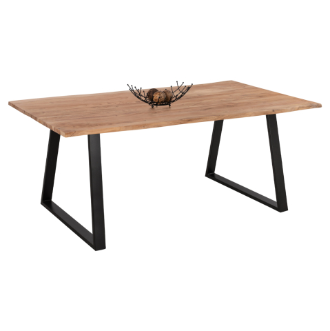 Interior - ACACIA DINING TABLE HM8501.11 SOLID ACACIA WITH BLACK LEGS 200X100X77H CM
