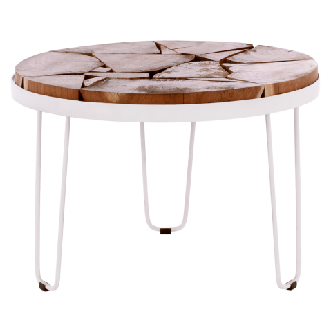 Interior - ACACIA SHORT TABLE HM8366.12, WHITE FRAME, ROUND