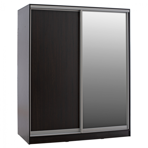 Interior - ΝΤΟΥΛΑΠΑ ΣΥΡΟΜΕΝΗ ADLER ΜΕΛΑΜΙΝΗΣ WENGE ΜΕ ΚΑΘΡΕΠΤΗ HM2437.02 180X60X210Υεκ.