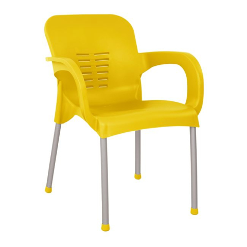 Scaune - Fotolii - Aluminum armchair KAREK HM5592.09 yellow color with aluminum leg 59x58x81 cm.