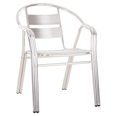 Scaune - Fotolii - ALUMINUM ARMCHAIR MORIS HM5018 DOUBLE FRAME IN SILVER (METALLIC) COLOR 58x62x75Hcm.