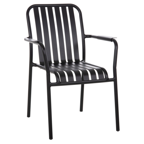 Scaune - Fotolii - ALUMINUM ARMCHAIR RACHEL HM6088.01 BLACK 63x58x85Hcm.