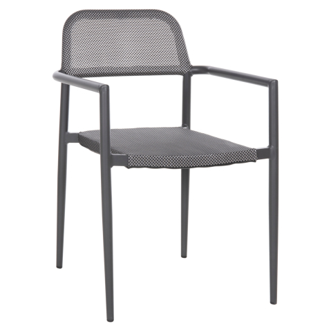 Scaune - Fotolii - ALUMINUM ARMCHAIR RONNY HM5998.01 GREY FRAME and GREY TEXTILENE 53x51x80Hcm.