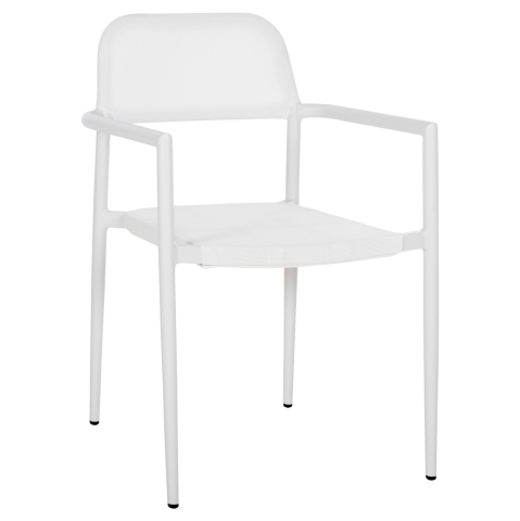 Scaune - Fotolii - ALUMINUM ARMCHAIR RONNY HM5998.02 WHITE FRAME and WHITE TEXTILENE 53x51x80Hcm.
