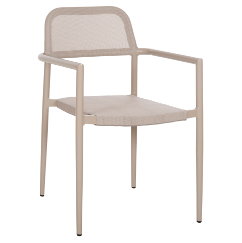 Scaune - Fotolii - ALUMINUM ARMCHAIR RONNY HM5998.03 CHAMPAGNE COLORED FRAME and TEXTILENE 53x51x80Hcm.