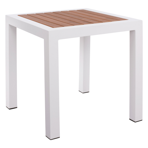 Mese - Aluminum Coffee Table SABRA HM5403.01 White with Polywood 45Χ45Χ45,5H