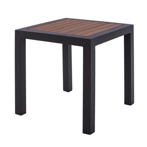 Mese - Aluminum Coffee Table SABRA HM5403.02 Grey with Polywood 45Χ45Χ45,5H