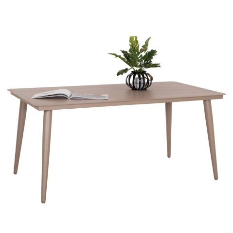 Mese - ALUMINUM DINING TABLE RECTANGULAR HIGER HM6291.04 CAPPUCCINO 160x90x78Hcm.