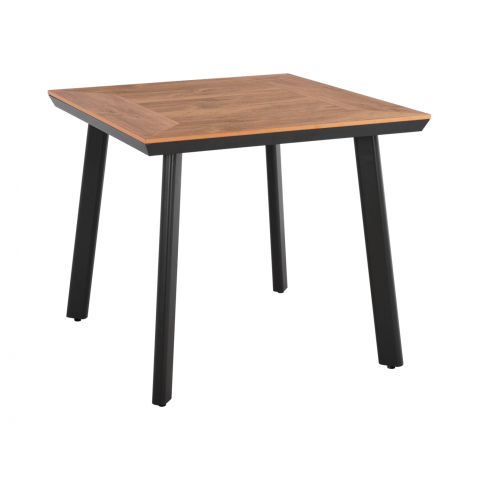Mese - ALUMINUM DINING TABLE SQUARE TABER HM5563.02 DARK GREY WITH POLYWOOD TOP 80x80x73Hcm.