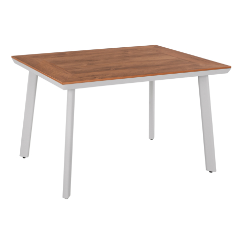 Mese - ALUMINUM DINING TABLE TABER HM5562.01 WHITE WITH POLYWOOD TOP 120x80x72.5Hcm.