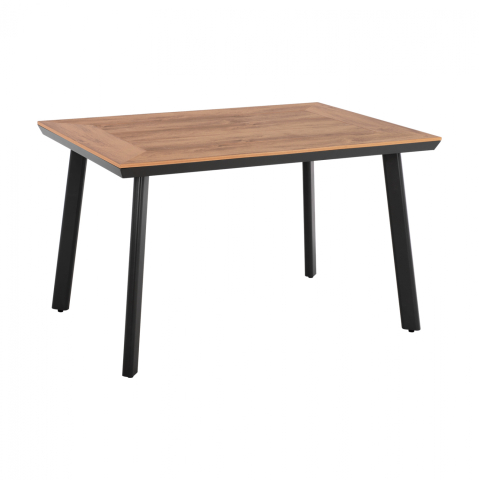 Mese - ALUMINUM DINING TABLE TABER HM5562.02 DARK GREY WITH POLYWOOD TOP 120x80x72.5Hcm.