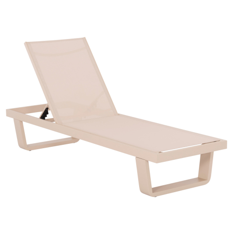 Sezlong-uri - ALUMINUM SUNBED RICKON WITH TESLIN FABRIC HM6292.04 CHAMPAGNE COLOR 198x61,5x97Hcm.