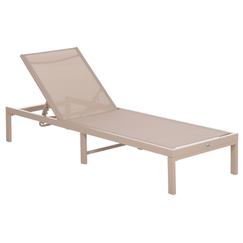 Sezlong-uri - ALUMINUM SUNBED THATCHER HM5983.04 CHAMPAGNE-COLORED FRAME and TEXTILENE 197x64x92Hcm.
