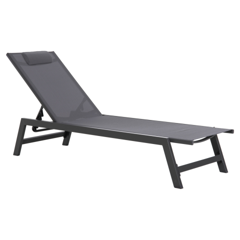 Sezlong-uri - ALUMINUM SUNBED WITH HEADREST RABIA HM5982.03 IN ANTHRACITE 191,5x60x31Hcm.
