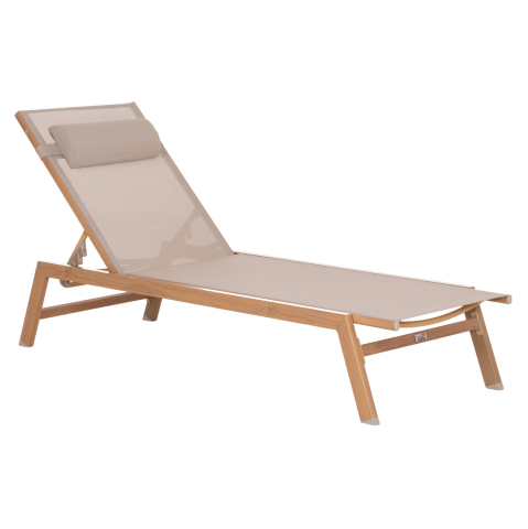 Sezlong-uri - ALUMINUM SUNBED WITH HEADREST RABIA HM5982.05 IN HEAT TRANSFER COLOR and BEIGE 188x60x30Hcm.
