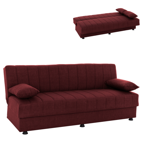 Interior - ANDRI HM3239.06, SOFA-BED, 3 SEATER, RED FABRIC