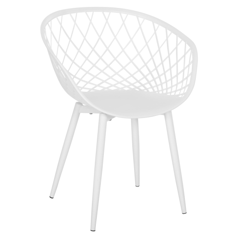 Interior - ARMCHAIR ARIADNE HM8001.31 WHITE POLYPROPYLENE-WHITE METAL LEGS 62x54x81Hcm.