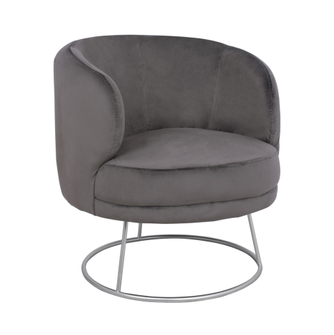 Fotolii - Armchair Arien HM8403.01,velvet grey,silver base 80x75x82cm