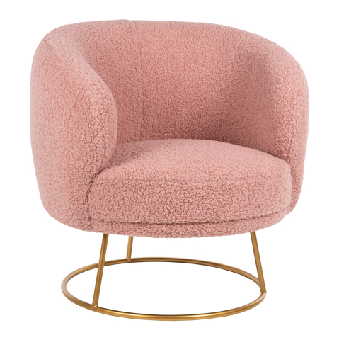 Interior - ARMCHAIR ARIEN HM8403.22 BOUCLE FABRIC IN DUSTY PINK-GOLD METAL BASE 78x75x84Hcm.