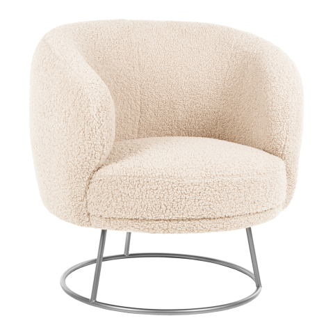 Interior - ARMCHAIR ARIEN HM8403.23 BOUCLE FABRIC IN WHITE-SILVER METAL BASE 78x75x84Hcm.
