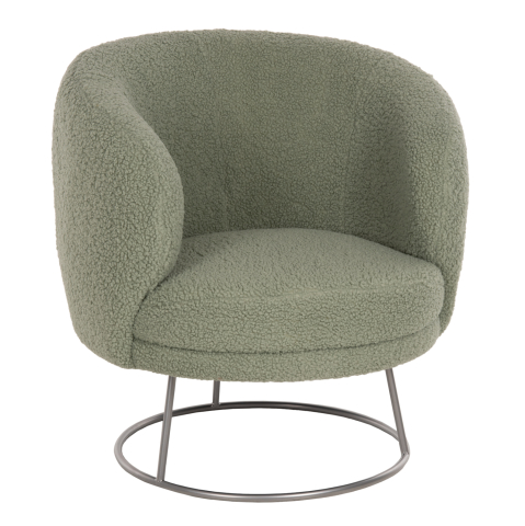 Interior - ARMCHAIR ARIEN HM8403.27 BOUCLE FABRIC IN PISTACHIO GREEN-SILVER METAL BASE 78x75x84Hcm.