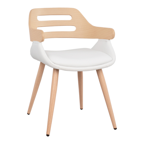 Scaune de birou - Armchair Auxiliary Superior Pro Sonama with White PU HM8491.02 50x53x76cm