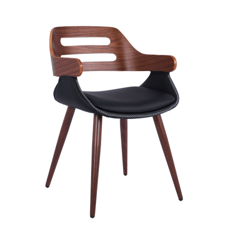 Scaune de birou - Armchair Auxiliary Superior Pro Walnut-Black PU HM8491.01 50x53x76cm