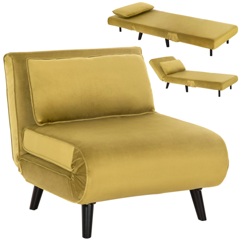 Fotolii - ARMCHAIR-BED BRAXTON HM8425.23 OLIVE GREEN VELVET 78x88x78Hcm.