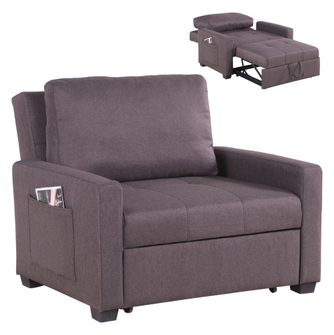 Fotolii - ARMCHAIR-BED KANNA HM3083.01 BROWN FABRIC 112x96x85Hcm