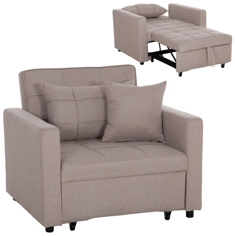 Interior - ARMCHAIR-BED MERO HM3306.03 BEIGE FABRIC 100x90x83Hcm.