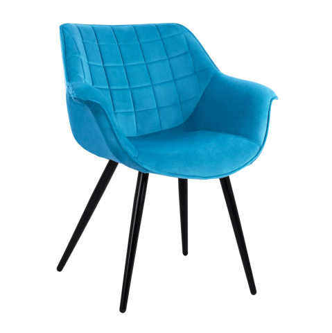 Interior - Armchair Benjamin from turquoise velvet with metallic legs HM8682.09 69x68x78 cm.